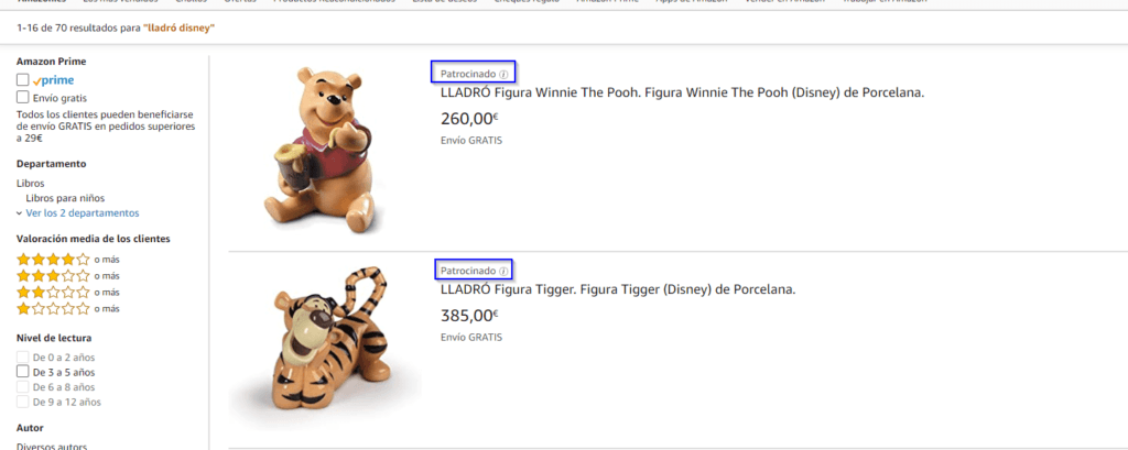 Amazon publicidad ejemplo